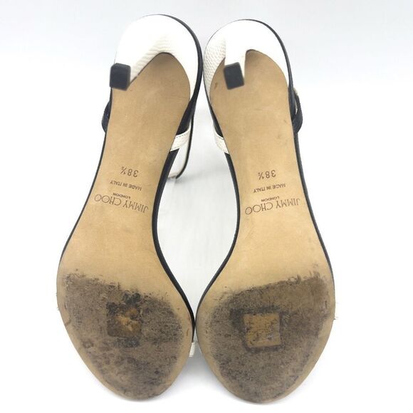 Jimmy Choo Minnie Black and White 85mm Stilettos Size 38.5 - Picture 8 of 12